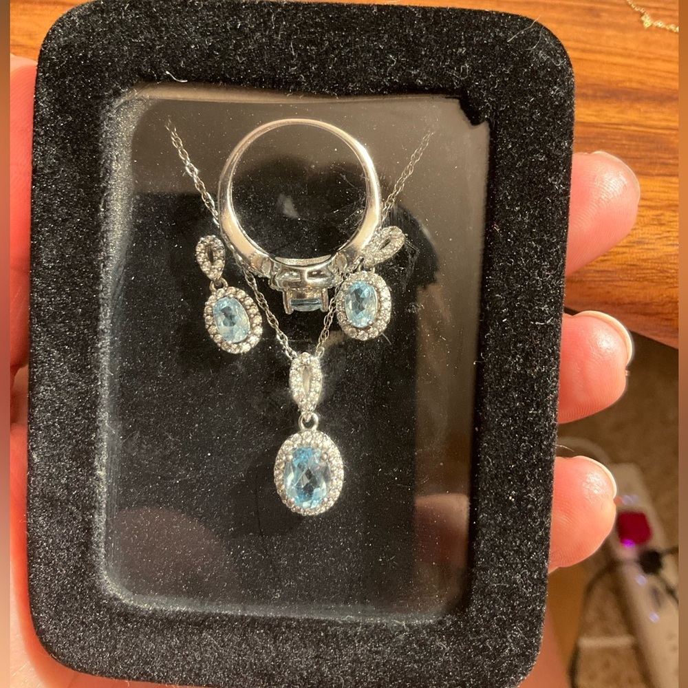 NWT Blue Topaz & Sterling Silver Set - Picture 9 of 10